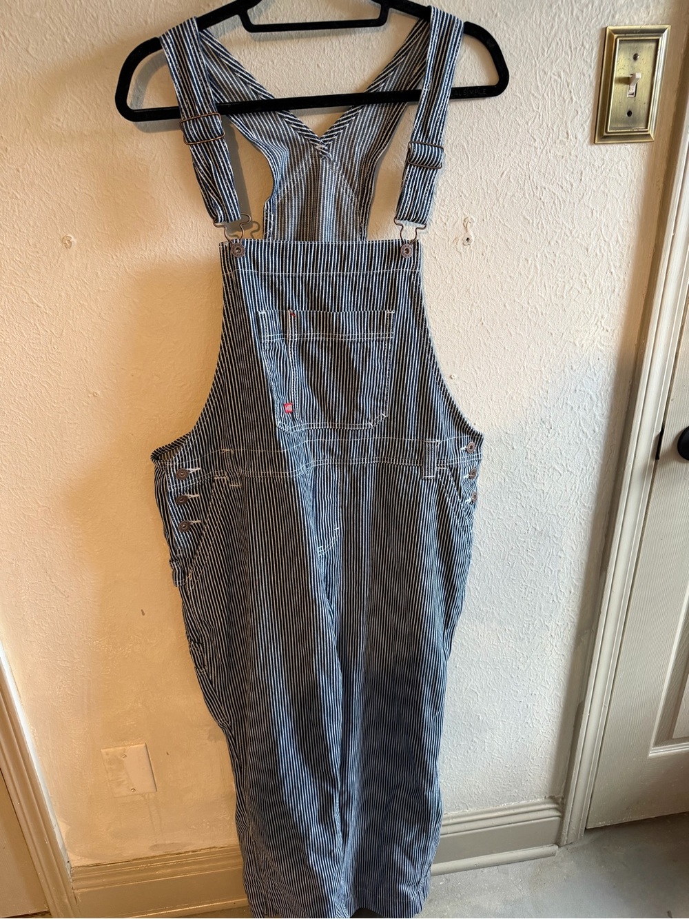 Dickies Blue Pinstripe Denim Overalls for Women - Picture 2 of 6